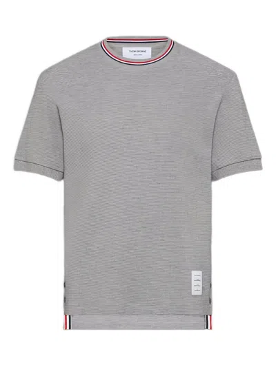 THOM BROWNE RIBBED-TRIM T-SHIRT