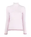 Thom Browne Ribbed Cashmere Turtleneck Sweater In White