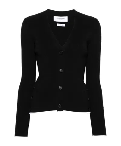 THOM BROWNE RIBBED WOOL-BLEND CARDIGAN