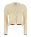 Thom Browne White Ladder Full Needle Rib Stitch Cardigan In Neutral