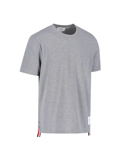 Thom Browne Ribbon Logo T-shirt In Grey