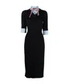 Thom Browne Ribbon-tie Layered-knit Dress In Black