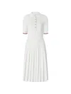 Thom Browne 골지 스티치 미디 폴로 드레스 In Black