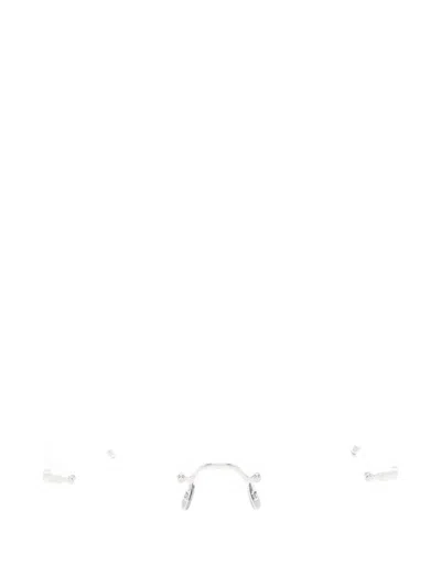 Thom Browne Rimless Glasses In Silver