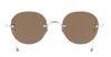 Thom Browne 938a Round-frame Metal Sunglasses In Brown