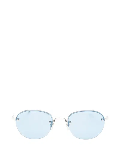 Thom Browne Rimless Round-frame Sunglasses In Blue