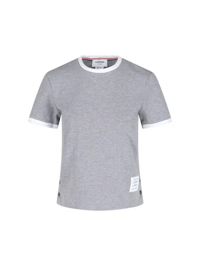 THOM BROWNE RINGER" T-SHIRT - LIGHT GREY