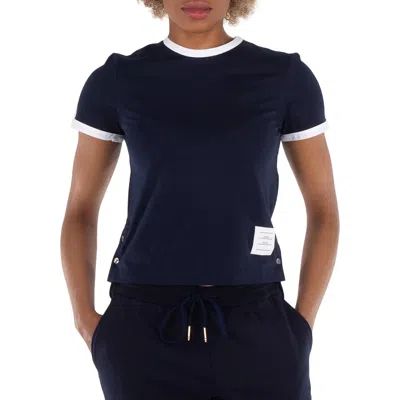 Thom Browne Ringer T-shirt In Blue