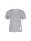 Thom Browne Rwb-stripe Logo-patch T-shirt In Gray