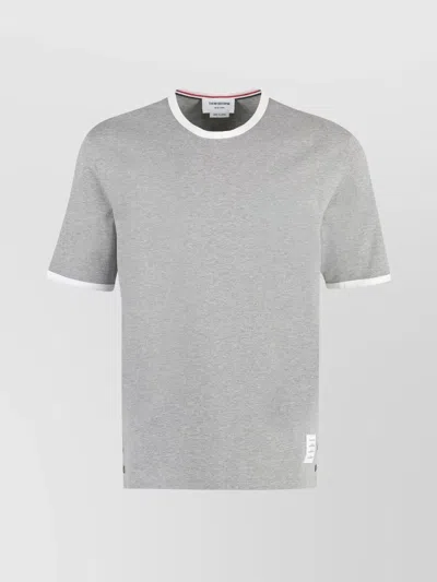 Thom Browne Ringer T-shirt Medium Weight Jersey In Gray
