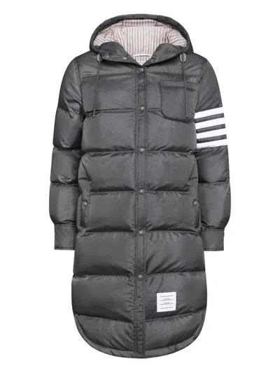 Thom Browne Ripstop 4-bar Parka In Gray