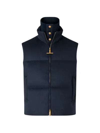 Thom Browne Ripstop Down Filled Vest In Blue