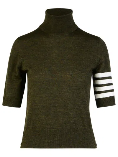 Thom Browne Roll Neck Knitted Jumper In Green