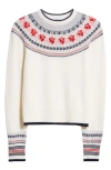 Thom Browne Rose Icelandic Fair-isle Intarsia Jumper In White
