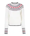 Thom Browne Rose Icelandic Fair-isle Intarsia Jumper In White