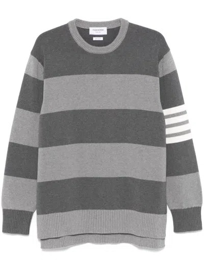 Thom Browne Rose Icon Intarsia Striped Sweater In Multi