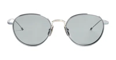 Thom Browne Round - Silver Sunglasses In Brown