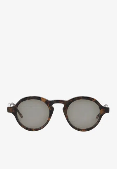 Thom Browne Round Acetate Sunglasses In Gray