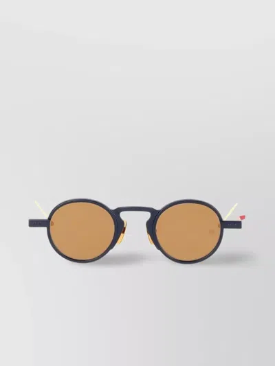 Thom Browne Round Acetate Sunglasses With Silver Hardware