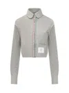 Thom Browne Classic Crop Cotton Button-up Shirt In Grey