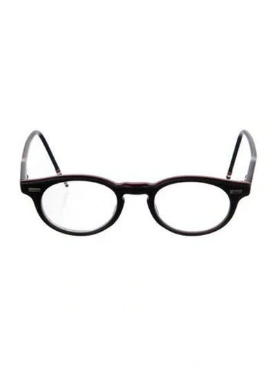 Pre-owned Thom Browne Round Eyeglasses In Black