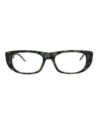 Thom Browne Round-frame Acetate Optical Frames Eyeglass Frame Multicolored Size 53 Acetate In Navy Tortoise