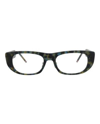 Thom Browne Round-frame Acetate Optical Frames In Navy Tortoise