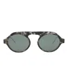 Thom Browne Oval-frame Acetate Sunglasses Sunglasses Grey Size 52 Acetate In Black