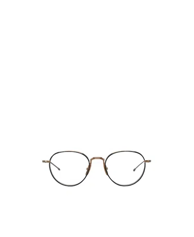 Thom Browne Round-frame Clear Glasses In Black