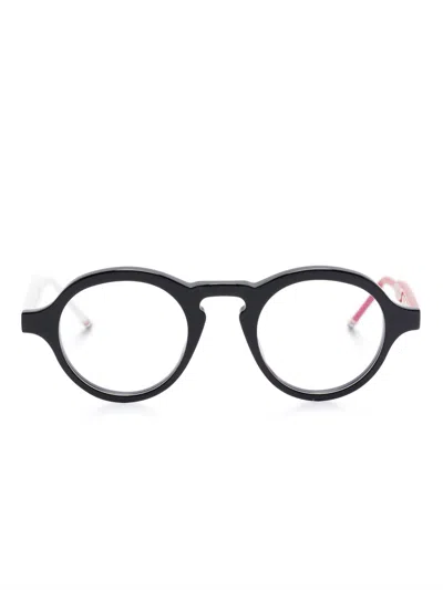 Thom Browne Round-frame Glasses In Black