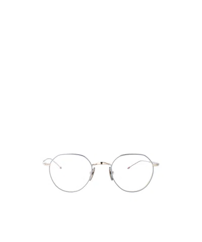 Thom Browne Round-frame Glasses In Silver