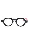 Thom Browne Round-frame Glasses In Black