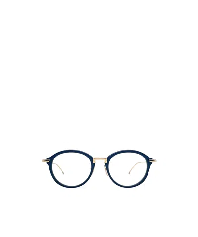 Thom Browne Round-frame Glasses In Blue