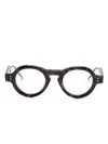 Thom Browne Brille Mit Rundem Gestell In Braun