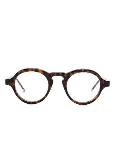 Thom Browne Round-frame Glasses In Brown