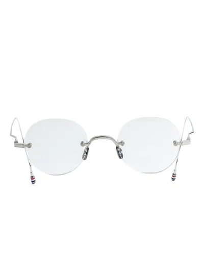 Thom Browne Round-frame Glasses In Gray