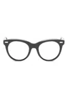 Thom Browne Round Frame Glasses In Gray