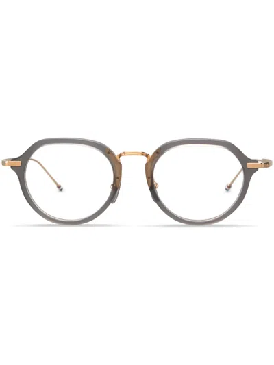 Thom Browne Round-frame Glasses In Grey