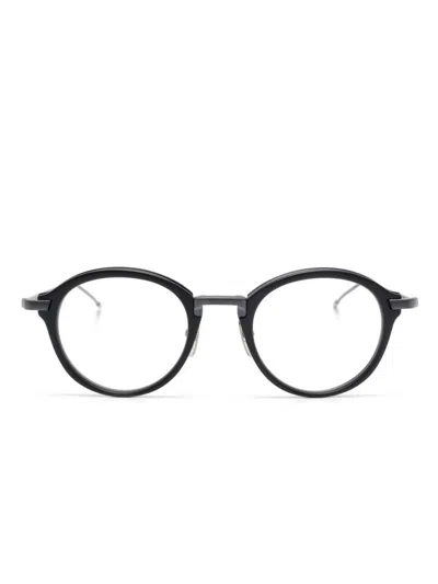 Thom Browne Round-frame Glasses In Black