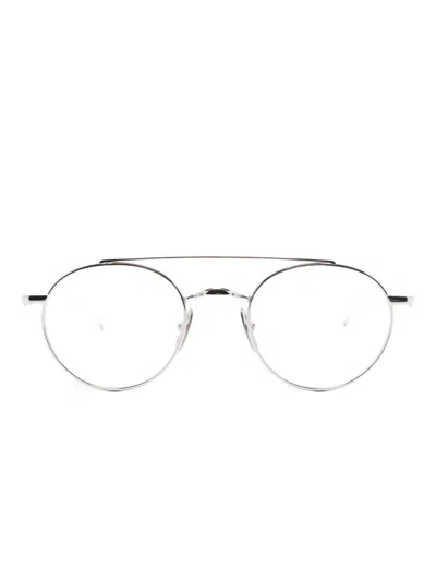 Thom Browne Round-frame Glasses In Silver