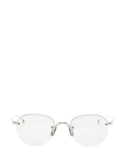 Thom Browne Round-frame Glasses In Silver