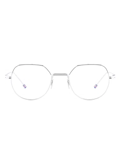 Thom Browne Round-frame Glasses In White