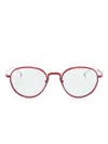 Thom Browne Round-frame Glasses In White