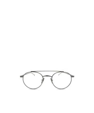Thom Browne Round-frame Glasses In White