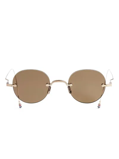 Thom Browne Round-frame Sunglasses In Gold