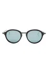 Thom Browne Round-frame Sunglasses In Black
