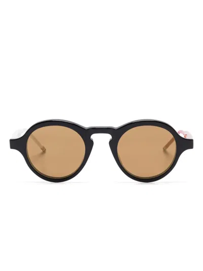 Thom Browne Round-frame Sunglasses In Black