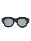 Thom Browne Round-frame Sunglasses In Black