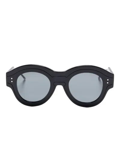Thom Browne Round-frame Sunglasses In Black
