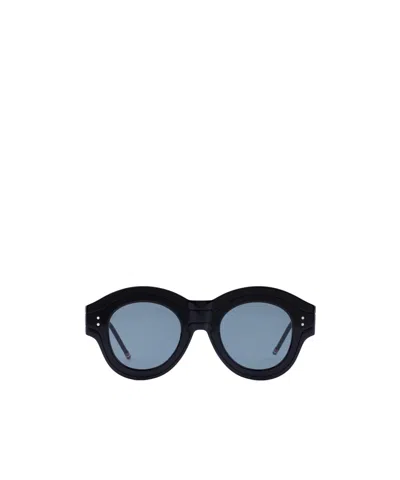 Thom Browne Round-frame Sunglasses In Black